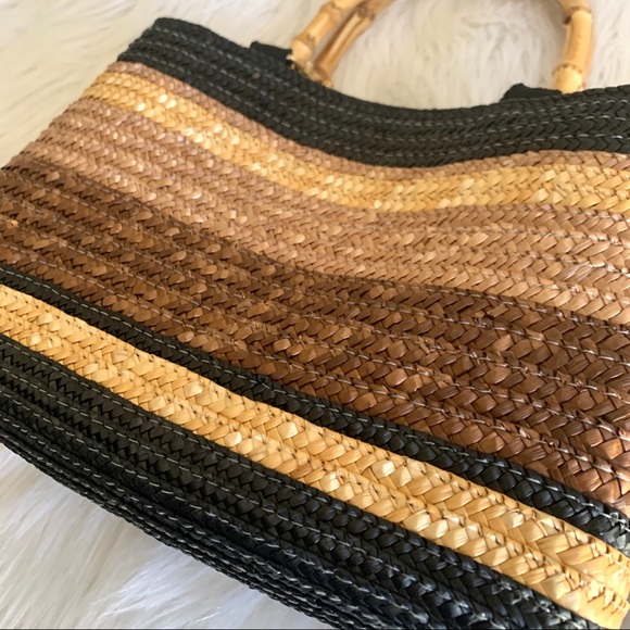 Sonoma Rattan Bamboo Handle Purse - Picture 2 of 16
